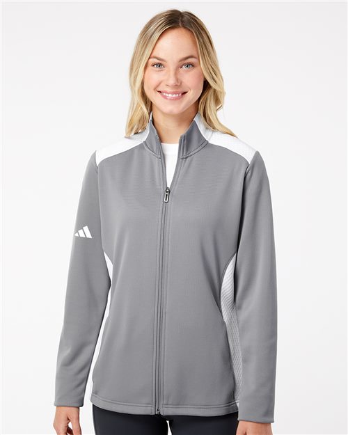 Women's Textured Mixed Media Full-Zip Jacket - - 10216