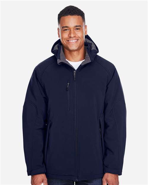 Men's Glacier Insulated Three-Layer Fleece Soft Shell Hood Jacket with Detachable Hood - - 14177
