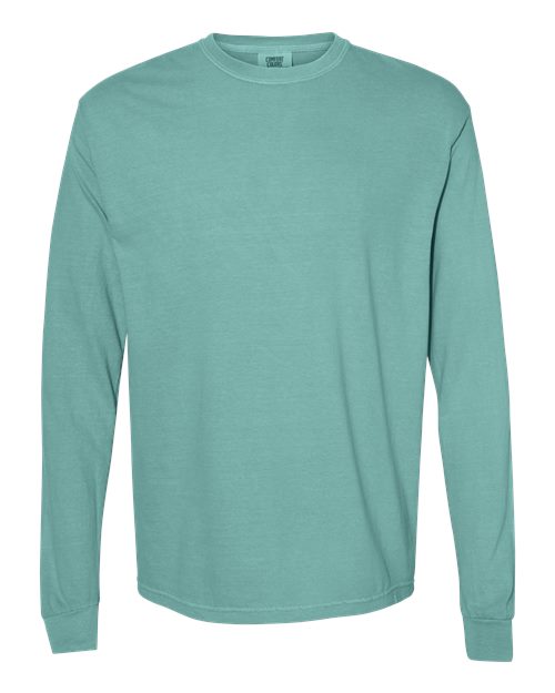 Unisex Garment-Dyed Heavyweight Long Sleeve T-Shirt - Seafoam - - 2217