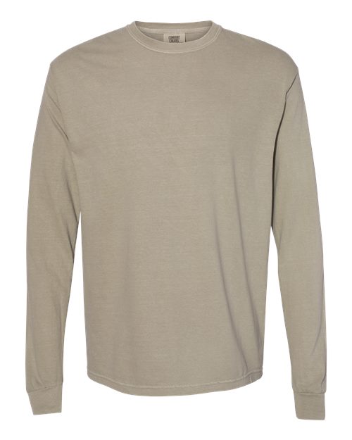 Unisex Garment-Dyed Heavyweight Long Sleeve T-Shirt - Sandstone - - 2217