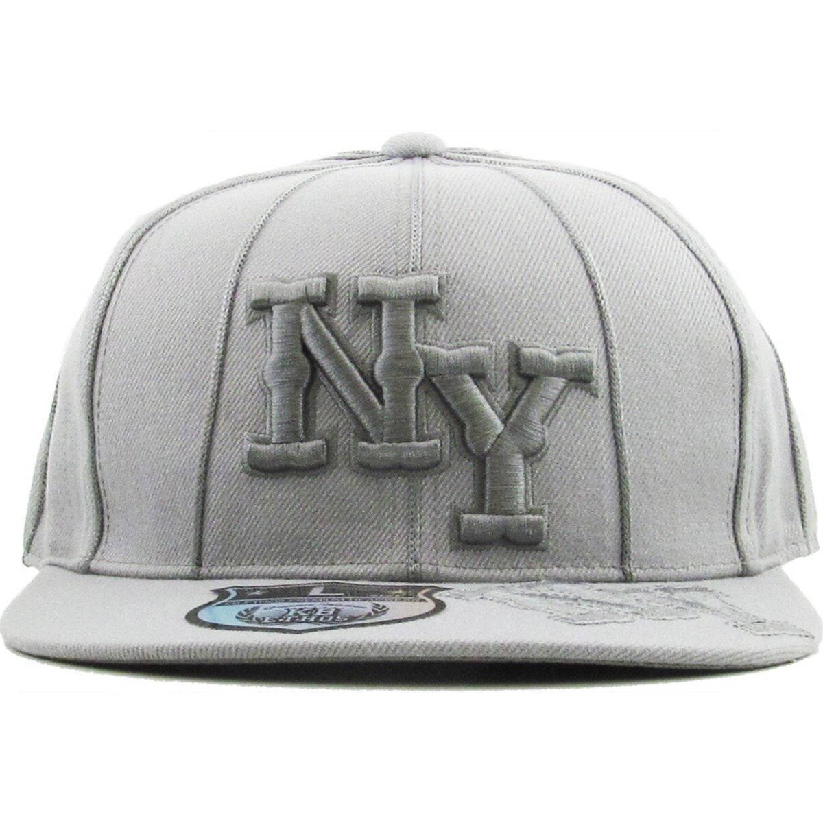 ’NY’ Logo Fitted Flat Cap - KB63R Multi-Coloured