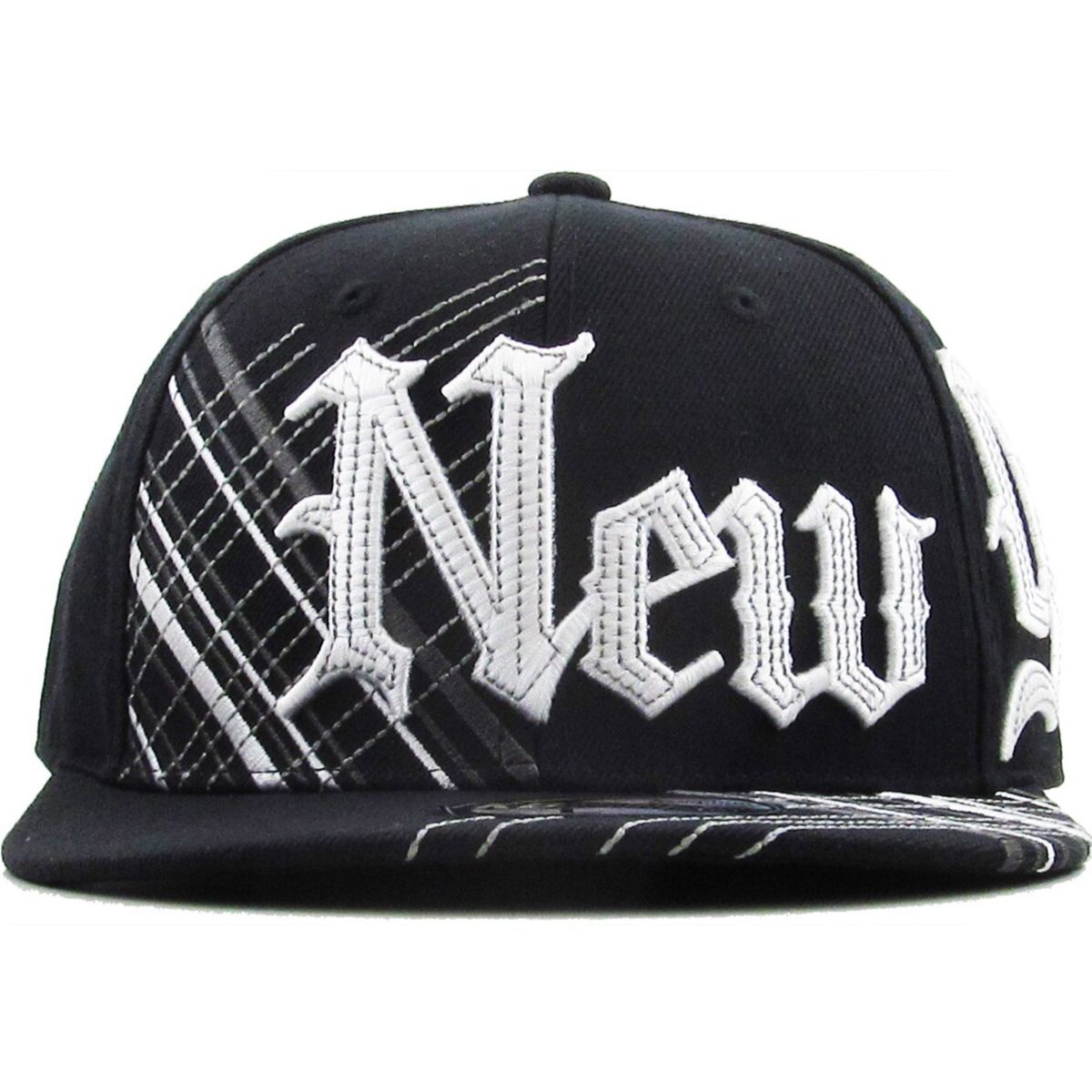 ’New York’ Logo Fitted Flat Cap - KBF251 Multi-Coloured
