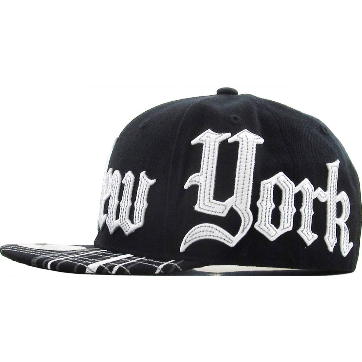 ’New York’ Logo Fitted Flat Cap - KBF251 Multi-Coloured