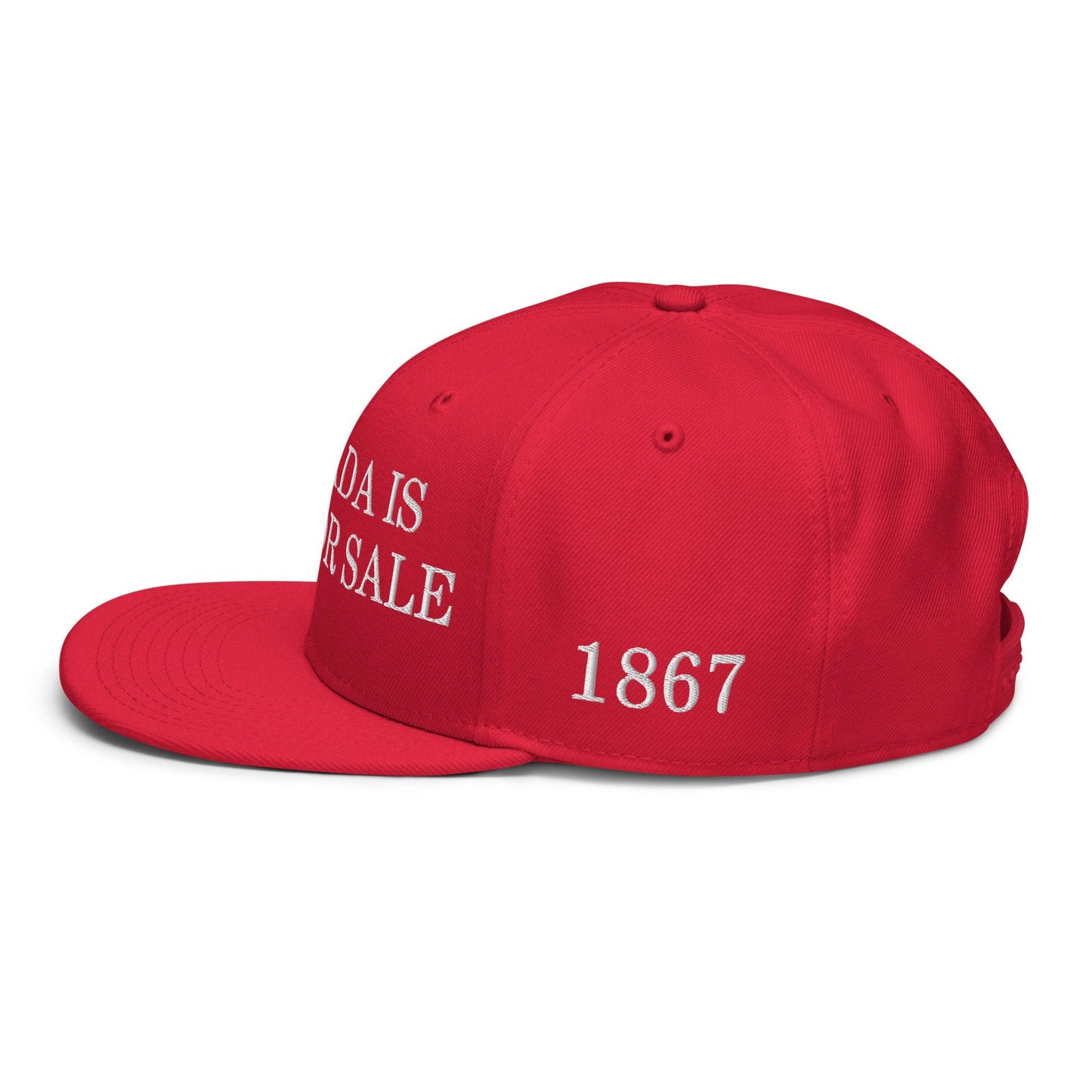 Canada is not for Sale 1867 Flag Embroidered Flat Brim Bill Snapback Hat - Headwear