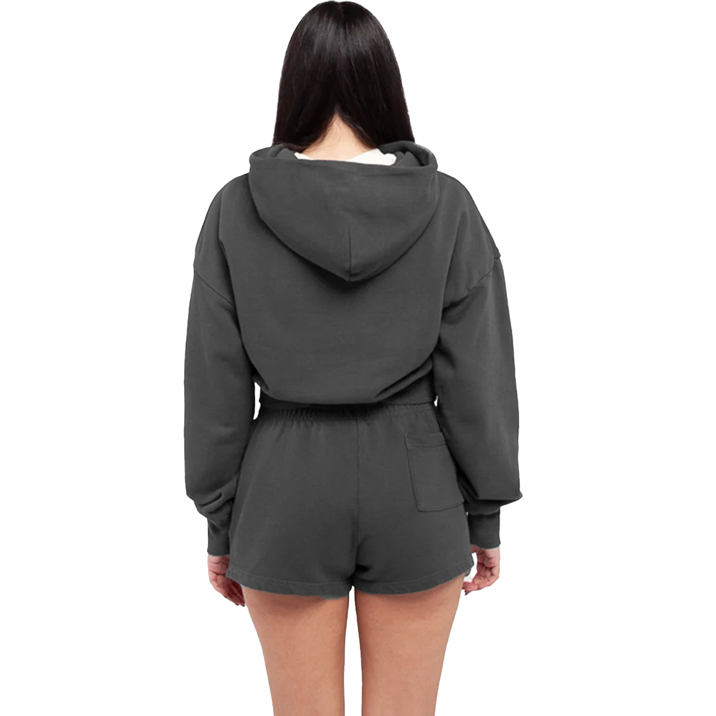 Women Garment Dye Crop Hoodie - HOODIES