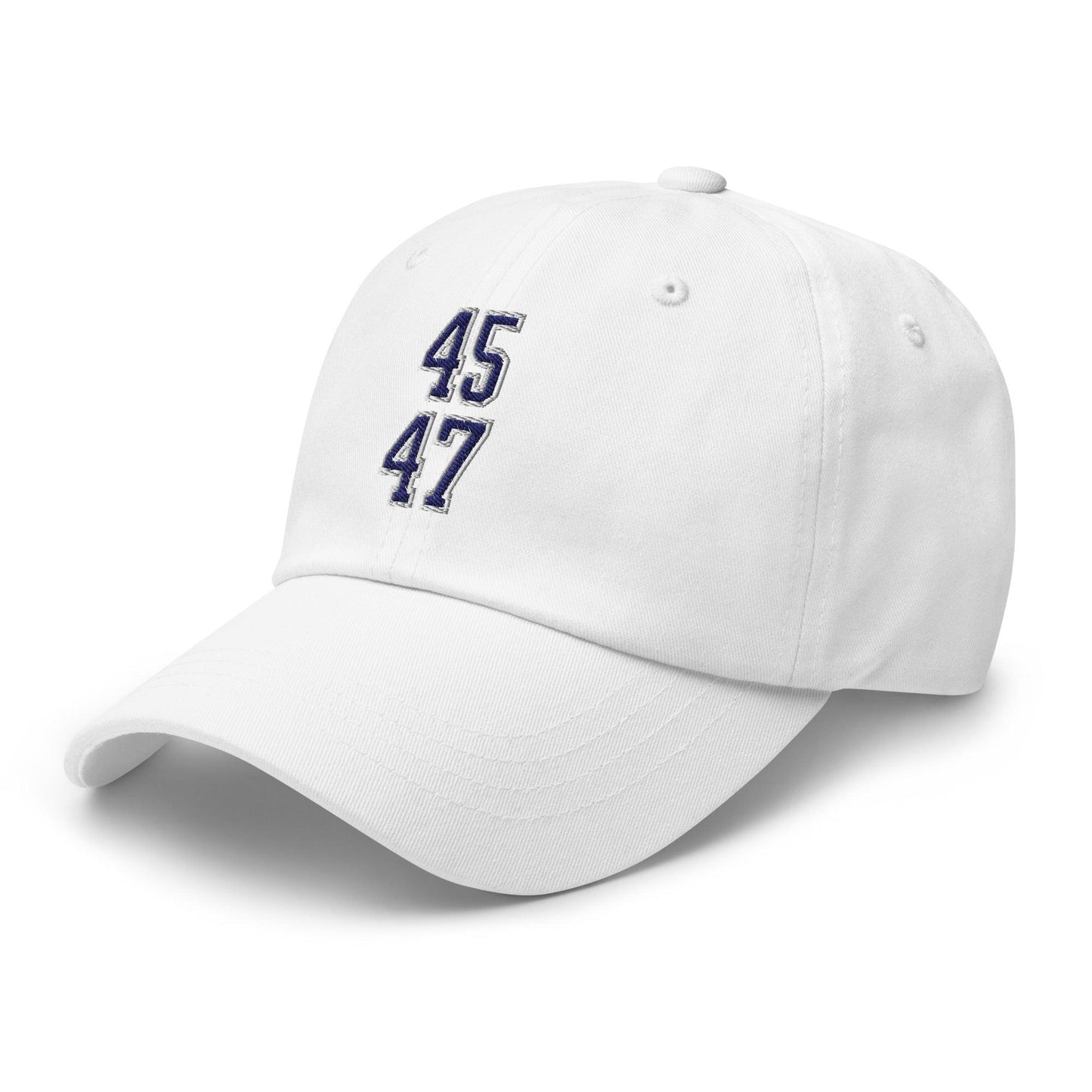 Donald Trump 45-47 Embroidered Dad Hat Blue/White