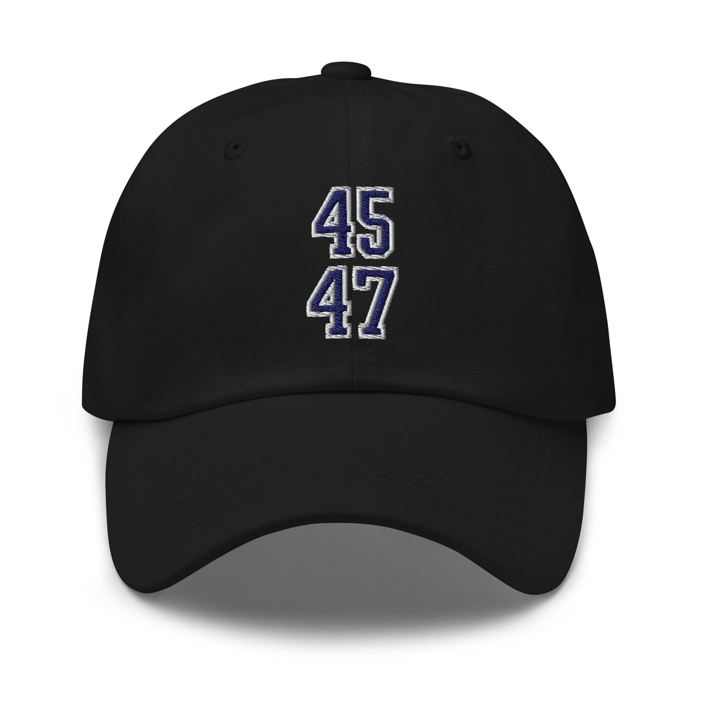 Donald Trump 45-47 Embroidered Dad Hat Blue/White - Black
