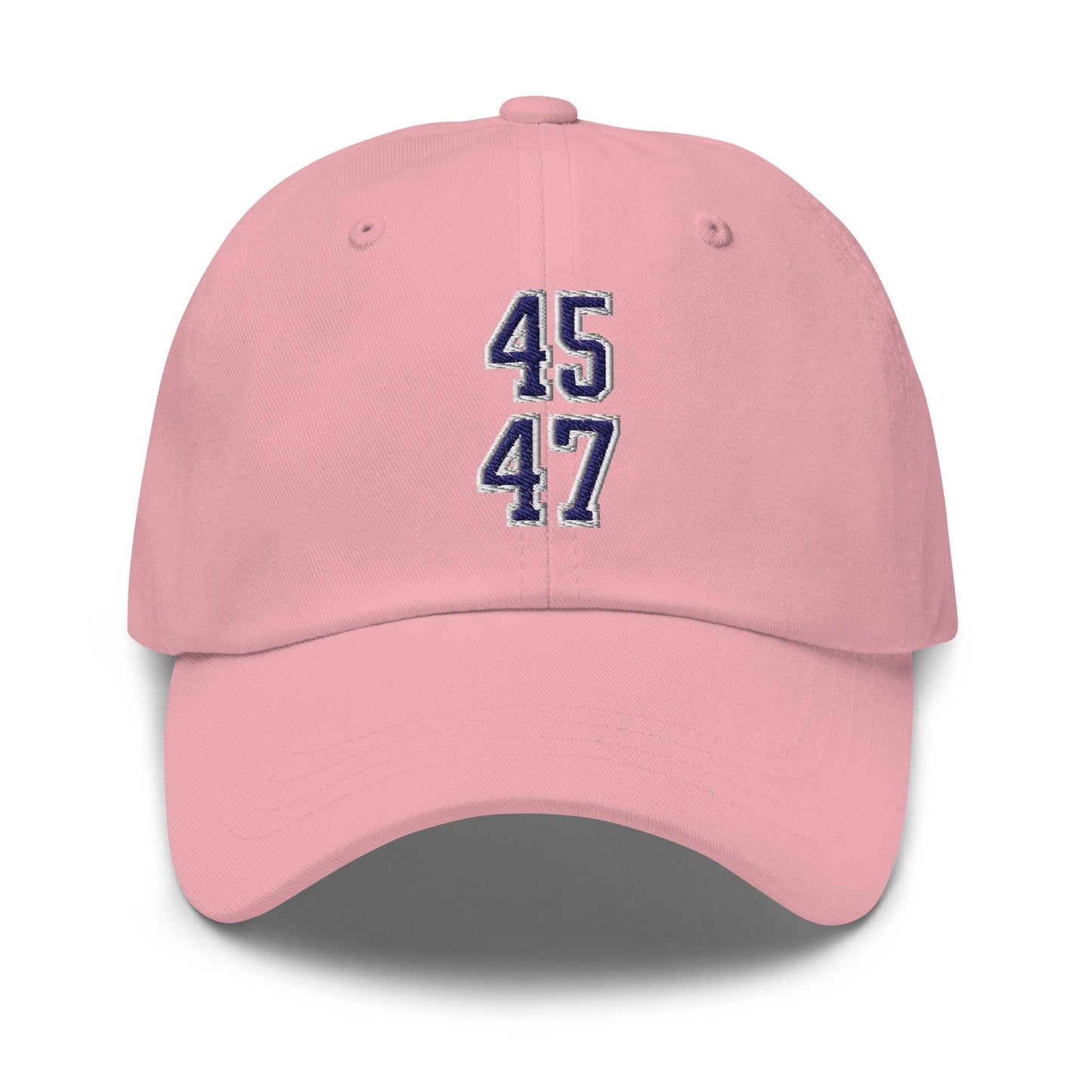 Donald Trump 45-47 Embroidered Dad Hat Blue/White - Pink