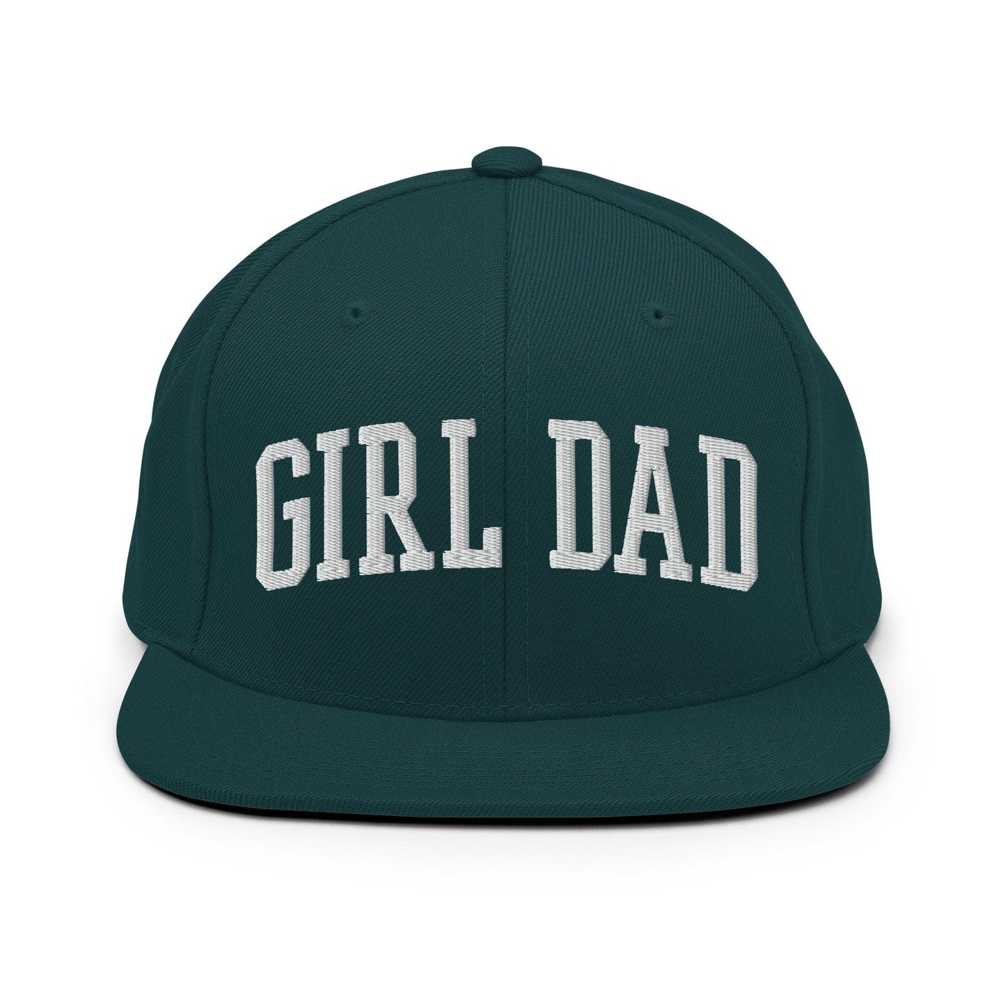 Girl Dad Varsity Letterman Flat Bill Brim Snapback Hat - Spruce