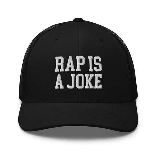Rap is a Joke Retro Trucker Hat - Black - Headwear
