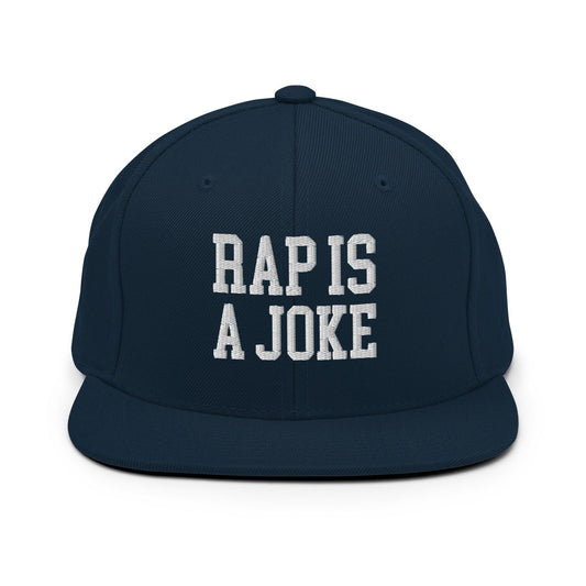 Rap is a Joke Snapback Hat - Dark Navy - Headwear