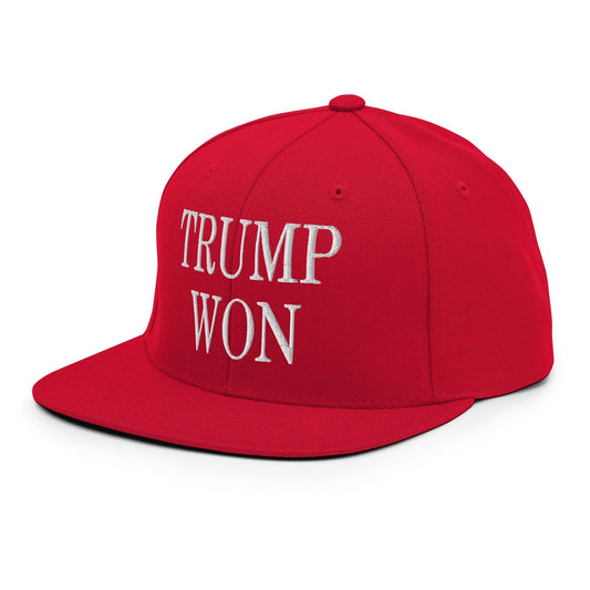 Trump Won 2020 2024 Flat Bill Brim Snapback Hat - Headwear
