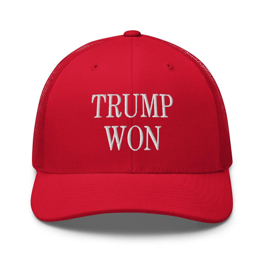 Trump Won 2020 2024 Retro Trucker Hat - Red - Headwear