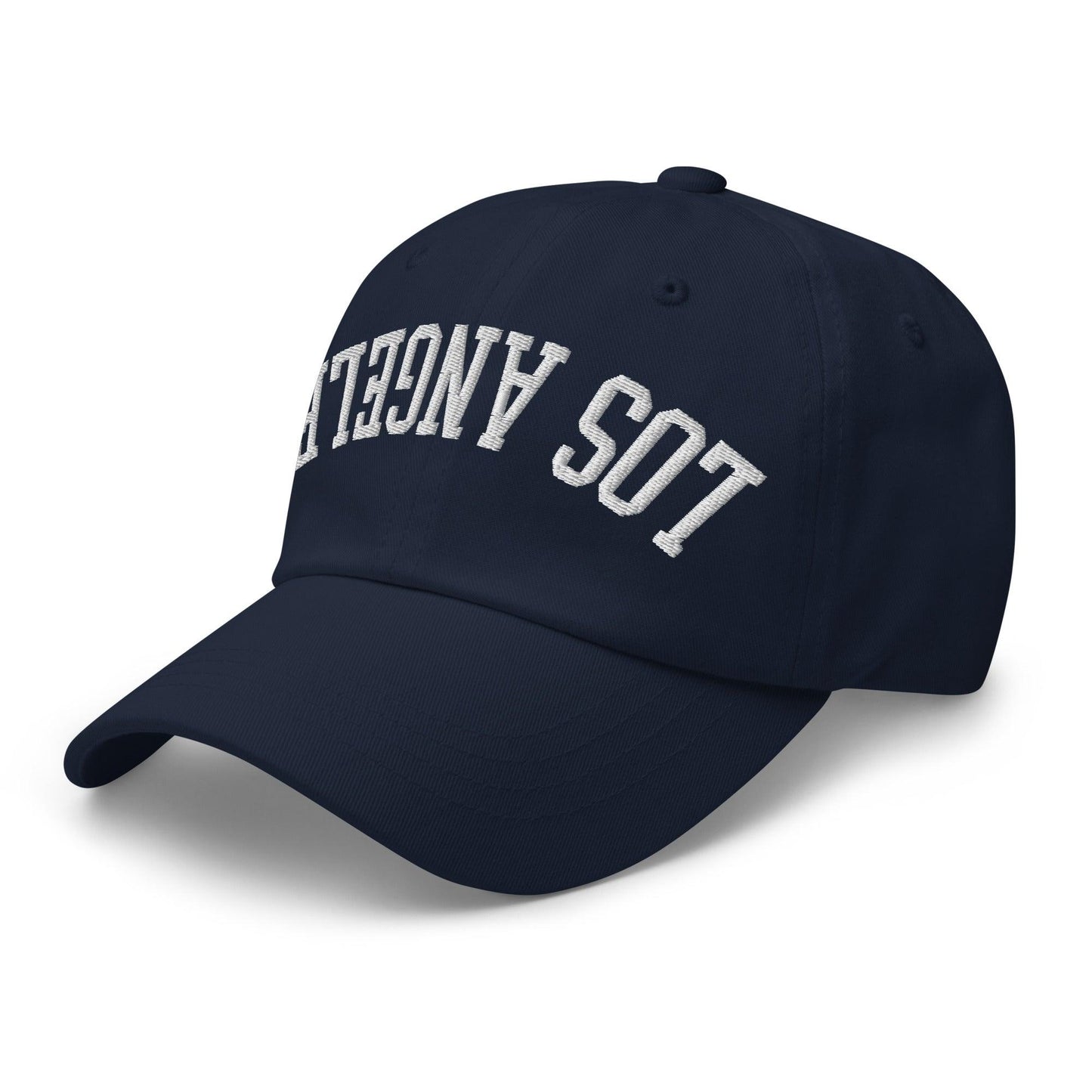 Upside Down LA Los Angeles Varsity Letterman Embroidered Dad Hat
