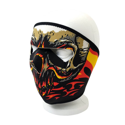 Face Mask - Full Cover Skull Flames - OSFA - Balaclava