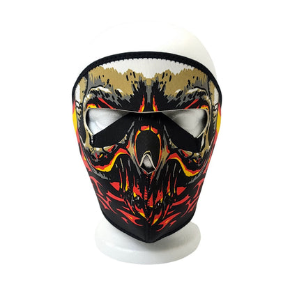Face Mask - Full Cover Skull Flames - OSFA - Balaclava