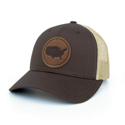 USA Leather Patch Hat