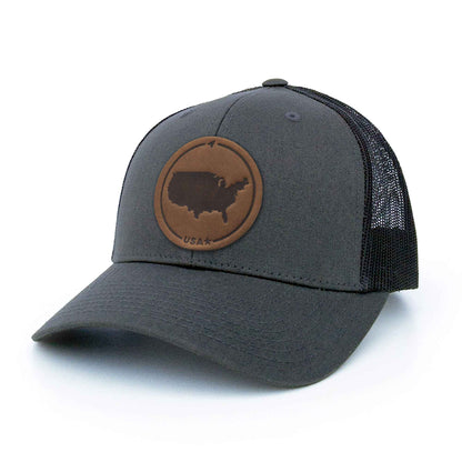 USA Leather Patch Hat