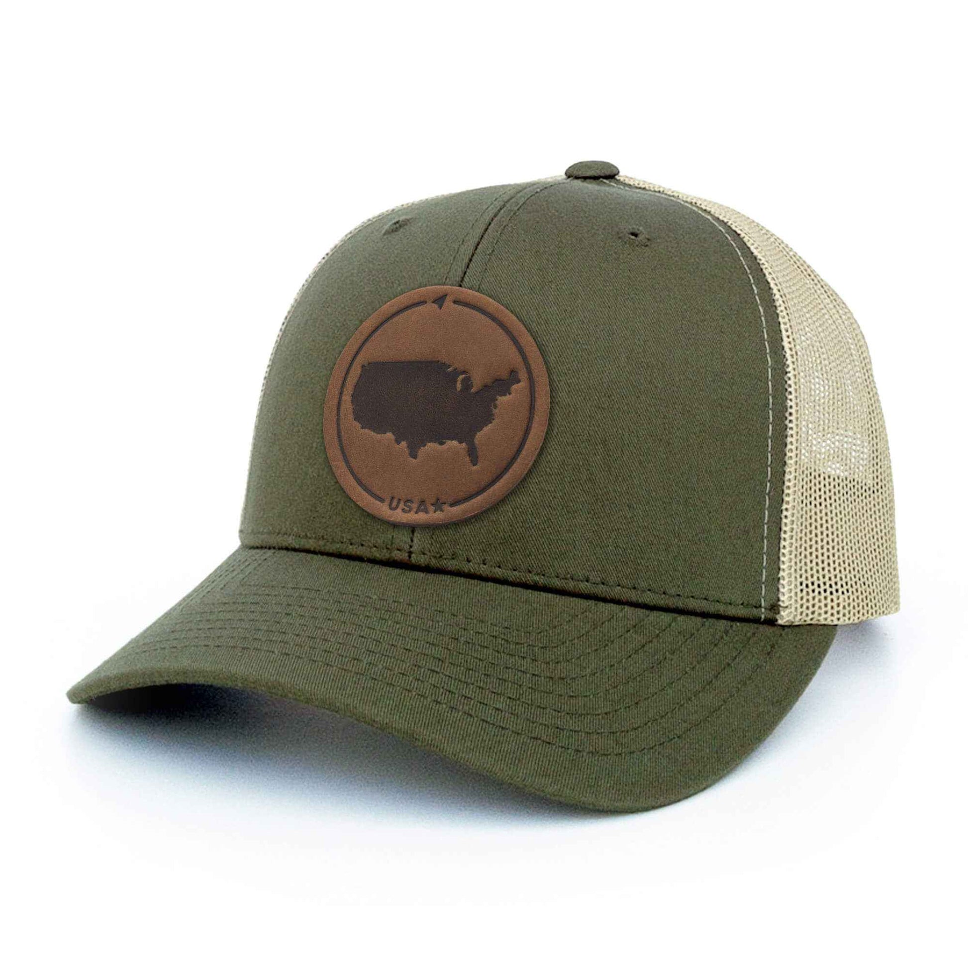 USA Leather Patch Hat