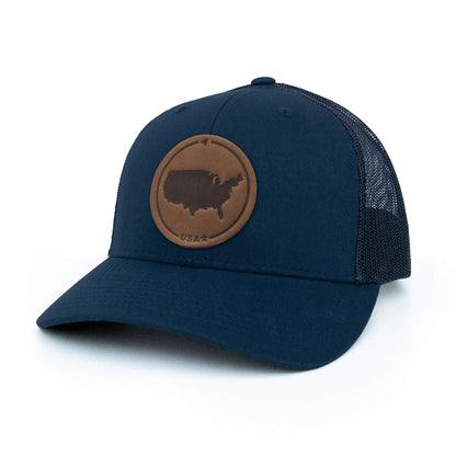 USA Leather Patch Hat
