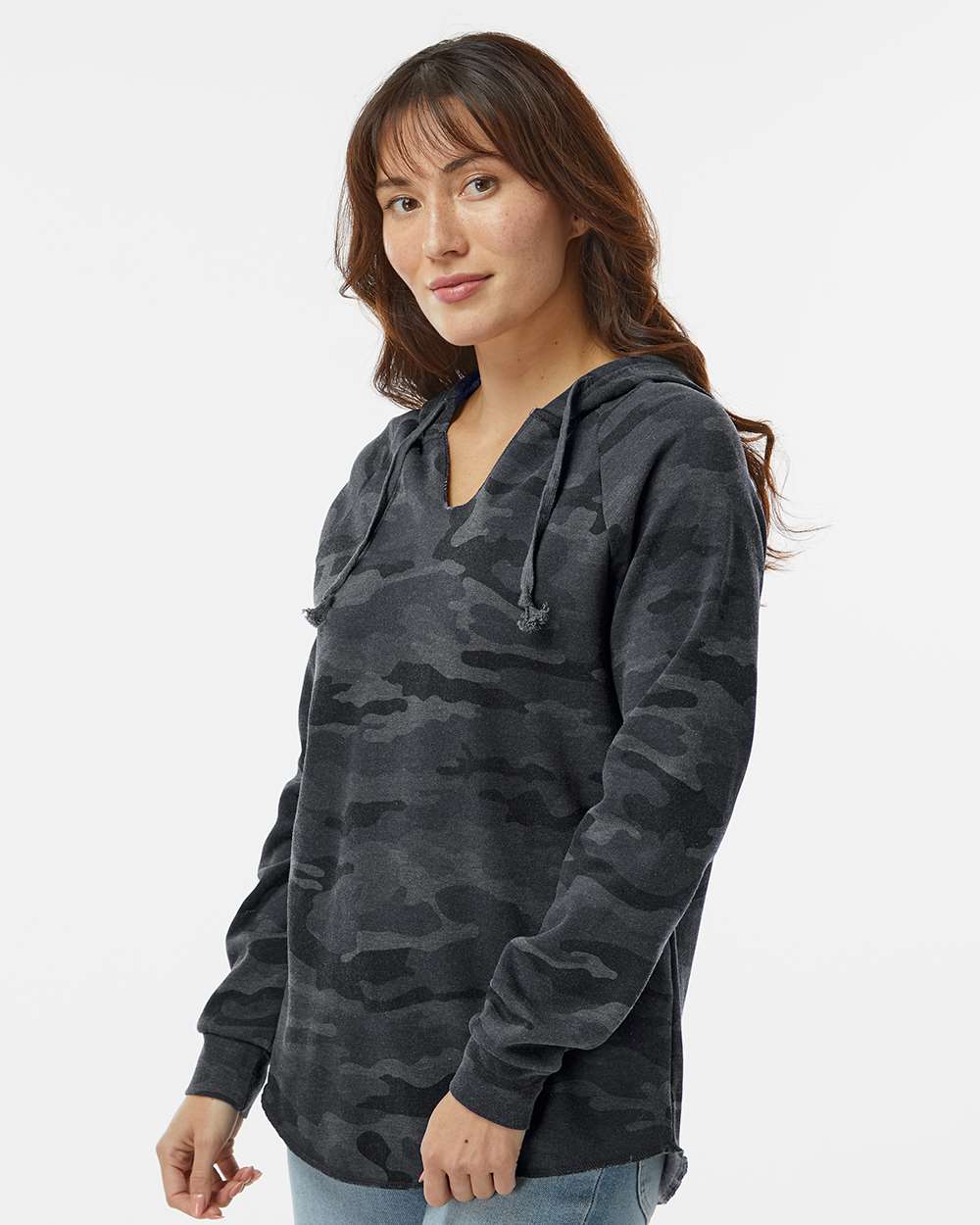 Independent Trading Co. Women’s Lightweight California Wave Wash Hooded Sweatshirt PRM2500