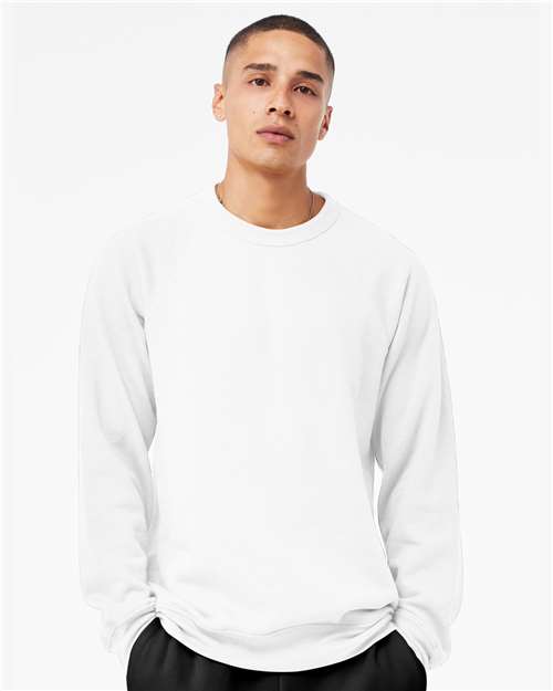 Unisex Sponge Fleece Raglan Crewneck Sweatshirt - White -  - 2003