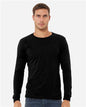 Heather CVC Long Sleeve Tee - Solid Black Blend -  - 10629