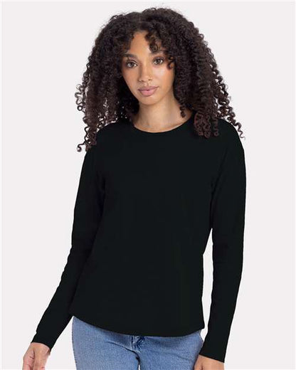 Women's Cotton Relaxed Long Sleeve T-Shirt -  - 11740