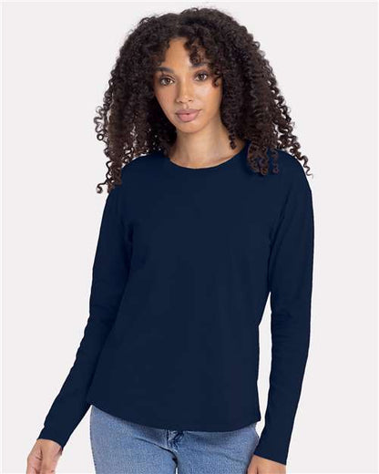 Women's Cotton Relaxed Long Sleeve T-Shirt -  - 11740