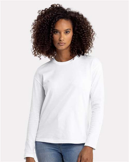 Women's Cotton Relaxed Long Sleeve T-Shirt -  - 11740