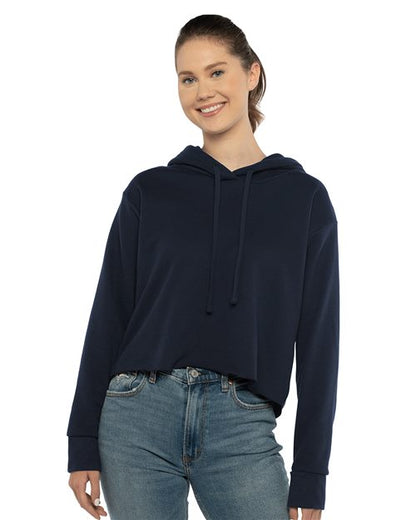 Women's Laguna Sueded Raw Edge Crop Hoodie Sweatshirt -  - 10927