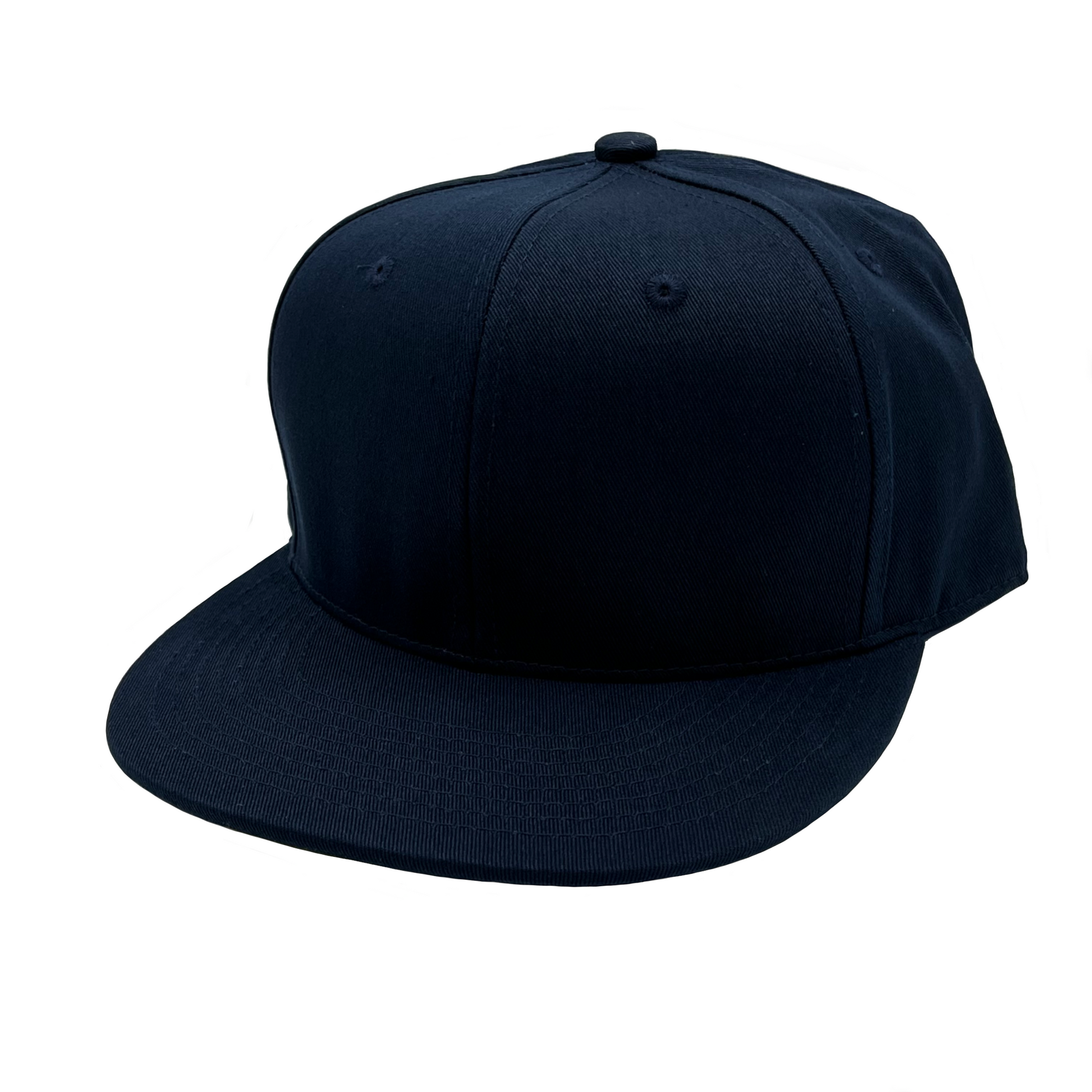 GNV-019 - 6 Panels Round Flat Bill Snapback - Navy / One Size - CAPS
