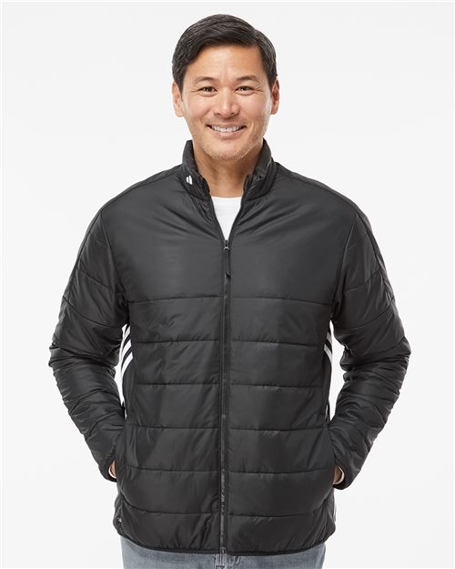 Men's 3 Stripe Puffer Full-Zip Jacket -  - 11017