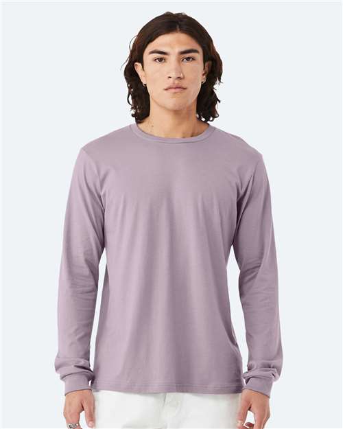 Unisex Jersey Long Sleeve Tee - Light Violet -  - 123