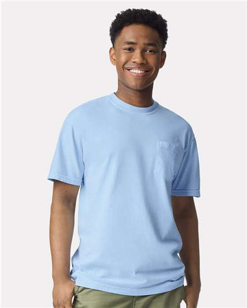 Unisex Garment-Dyed Heavyweight Pocket T-Shirt - Hydrangea -  - 1963