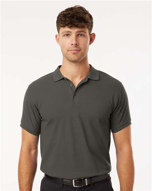 Men's Pique Polo - Charcoal -  - 12539