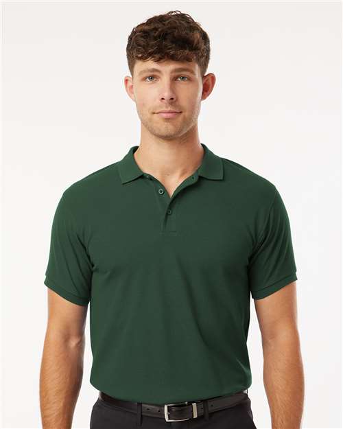 Men's Pique Polo - Forest Green -  - 12539