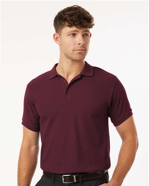 Men's Pique Polo - Maroon -  - 12539