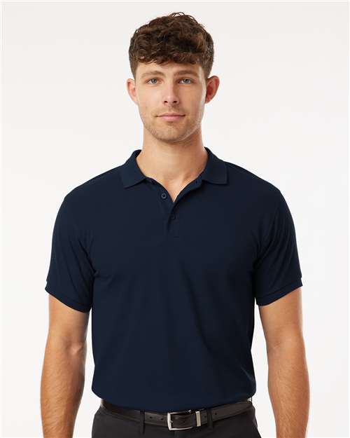 Men's Pique Polo - Navy -  - 12539