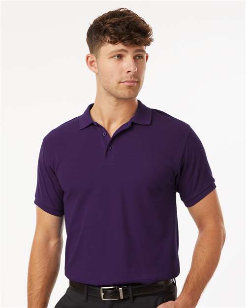 Men's Pique Polo - Purple -  - 12539