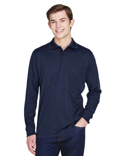 Men's Pinnacle Performance Long Sleeve Piqué Polo with Pocket -  - 13186