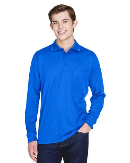 Men's Pinnacle Performance Long Sleeve Piqué Polo with Pocket -  - 13186