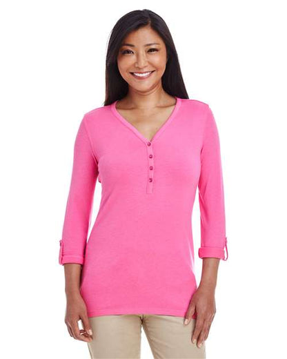 Women's Perfect Fit™ Y-Placket Convertible Sleeve Knit Top -  - 13190