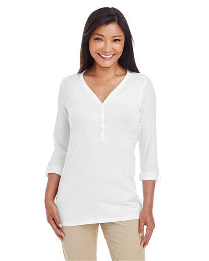 Women's Perfect Fit™ Y-Placket Convertible Sleeve Knit Top -  - 13190