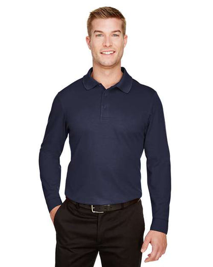 Men's CrownLux Performance® Plaited Long Sleeve Polo -  - 13263