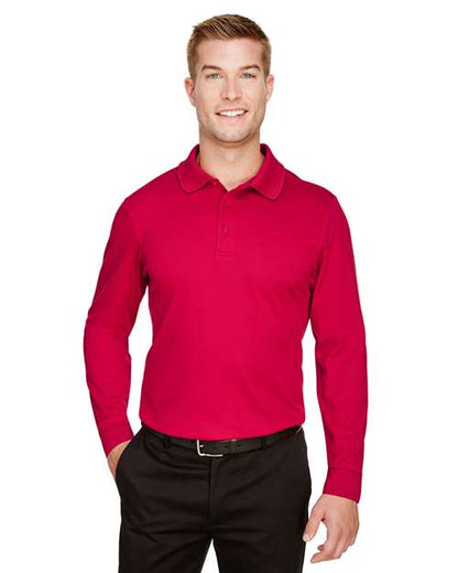 Men's CrownLux Performance® Plaited Long Sleeve Polo -  - 13263
