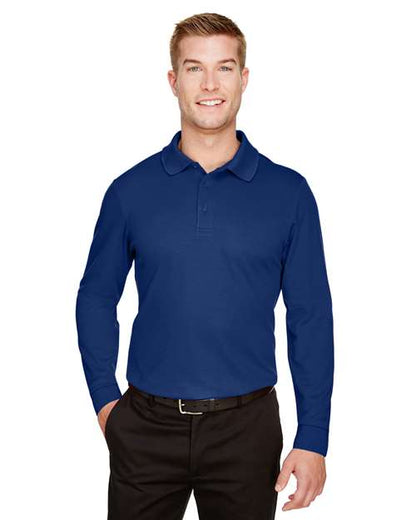 Men's CrownLux Performance® Plaited Long Sleeve Polo -  - 13263