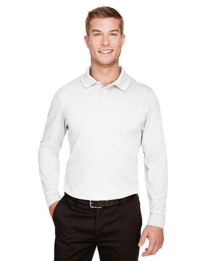 Men's CrownLux Performance® Plaited Long Sleeve Polo -  - 13263