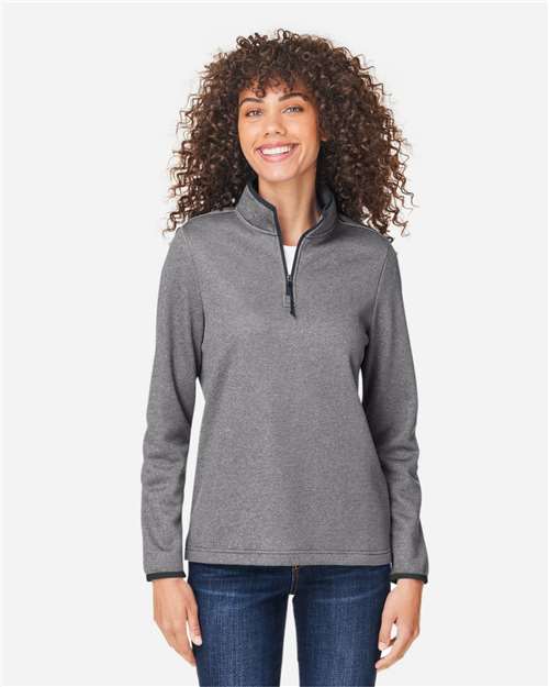 Women's Venture Heathered Stripe Quarter-Zip Pullover -  - 13267 - Toronto Screen Printing- Color