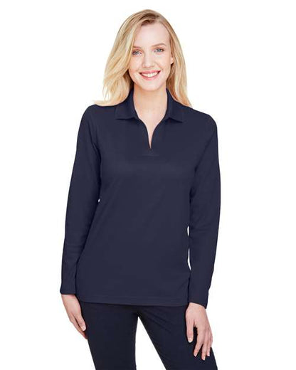 Women's CrownLux Performance® Plaited Long Sleeve Polo -  - 13286